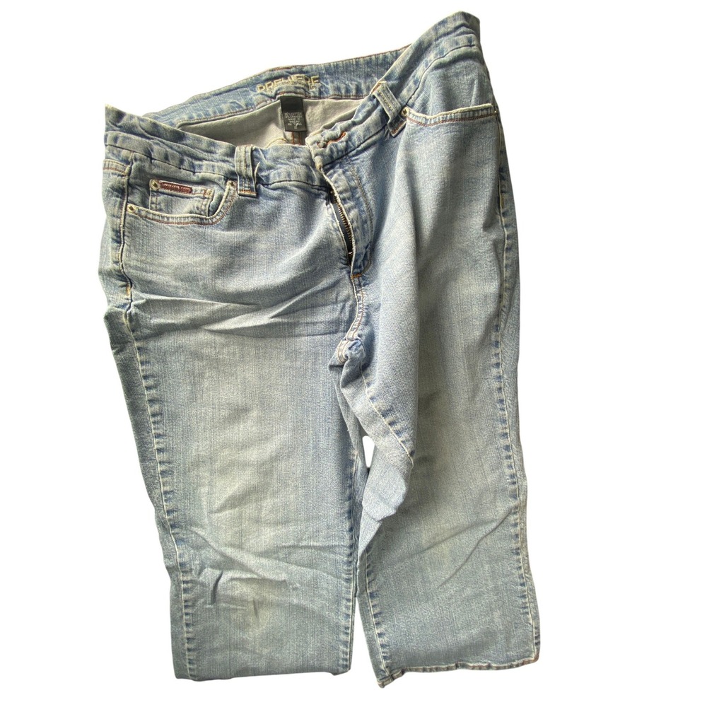Premiere Avenue Women's Straight Leg Jeans Light Wash‎ Denim Size 16 Stretch